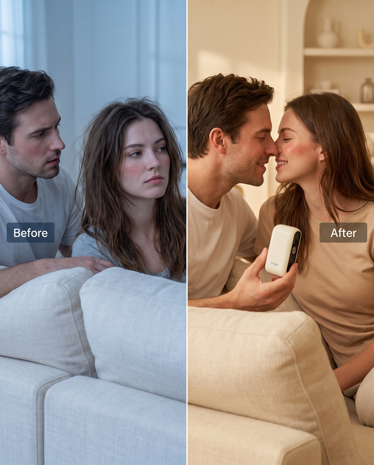 Before and after - lean back in